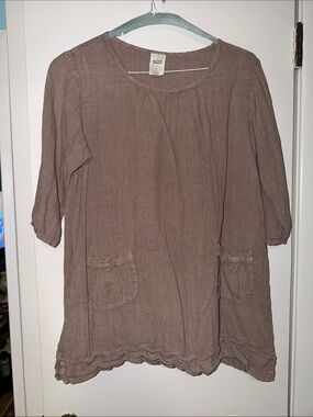Match Point 100% Linen Blouse
